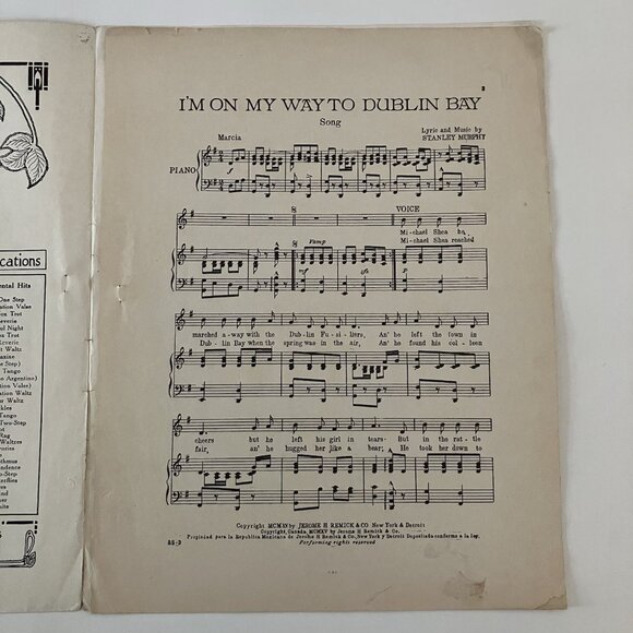 1910s Vintage Sheet Music Irish Songs Ragtime I'm A Long Way from Tipperary - Picture 16 of 16